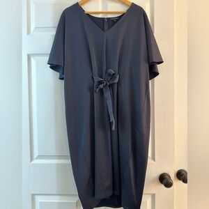 Universal Standard Becca Half Tie Dress Satin M Navy